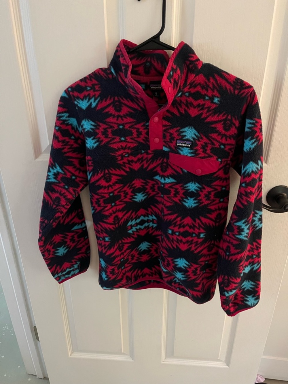 Patagonia Synchilla Fleece Pullover - Pink, Teal & Black